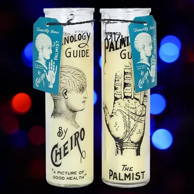 Buy Phrenology & Palmistry Candles In Vintage Style Glass Holders *both Supplied** • 12.95£