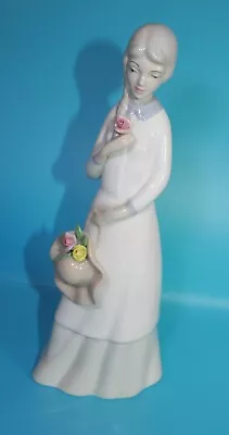 Buy Valencia Porcelain Spain Lladro Stlye Figurine Patricia - Lady With Hat & Flower • 3.99£