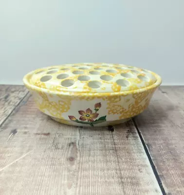Buy JANE CHURCHILL Ceramic Potpourri Bowl/flower Frog ,Yellow Floral, RARE • 20£