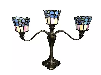 Buy Partylite Mosaic Glass Floral Hydrangeas Tealight Candle Holder Candelabra Rare • 79.99£