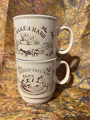 Buy Vintage Kiln Craft England Recipe Mugs Bake A Hare & Parsnip Fritters • 14.99£
