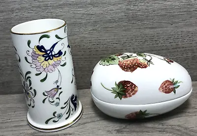 Buy Lovely Vintage Coalport Bone China Strawberry Basket Trinket Box & Pageant Vase • 16.50£