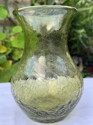Buy Stevens & Williams Green Crackle Glass Vase 1930s • 30£
