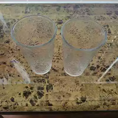 Buy Libbey Frost Pattern Clear Drinking Glasses Set Of 2 Crackle Pattern On Inside • 12.28£