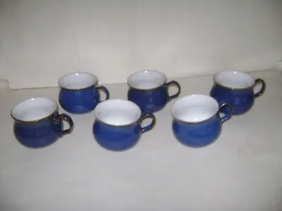 Buy New Denby Langley Imperial Blue Lot Set Of 6 Cup Mug Dish Pottery Stoneware Rare • 153.44£