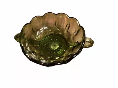 Buy Vintage Anchor Hocking Avocado Glass Dessert Bowl W/handles • 14.40£