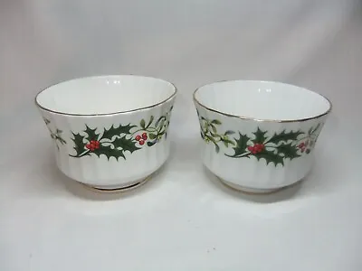 Buy Pair Vintage Royal Sutherland England Bone China Christmas Holly Berry Bowl Dish • 9.99£