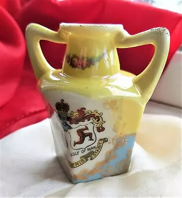 Buy Collectible Porcelain  VASE  - COAT OF ARMS THE ISLE OF MAN & DOUGLAS - GEMMA • 7.90£