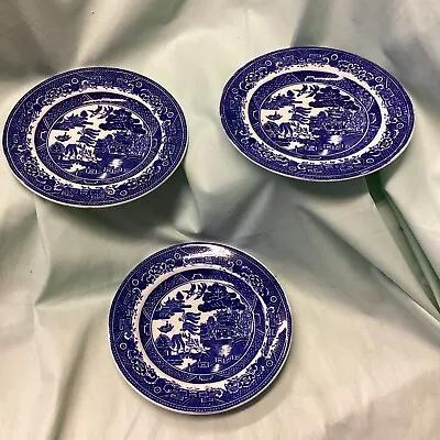 Buy Vintage  3 X ADDERLEY WARE * WILLOW PATTERN (16cm) SIDE PLATE  Good Condition • 8.99£