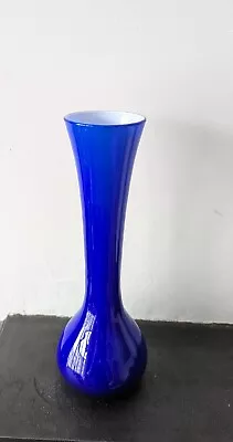 Buy Mid Century Cased Empoli Cobalt Blue Glass Vase Vintage 60s MCM • 19.99£