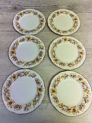 Buy 6 X Bone China Side Plates Duchess Golden Cascade Pattern 16.5 • 15£