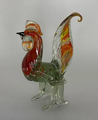 Buy Vintage Hand Blown Art Glass Rooster Chicken Figurine Sculpture Statue • 23.05£
