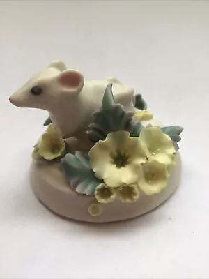Buy Chessell Isle Of Wight Pottery - White Mouse In Flowers • 3.50£