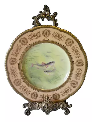 Buy Cauldon China Handpainted Cabinet Plate P. Simpson BROOK Trout • 75£