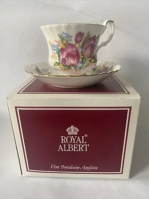 Buy Royal Albert Teas Of The Year Tea Cup & Saucer TULIP 1996 With Box • 21.21£