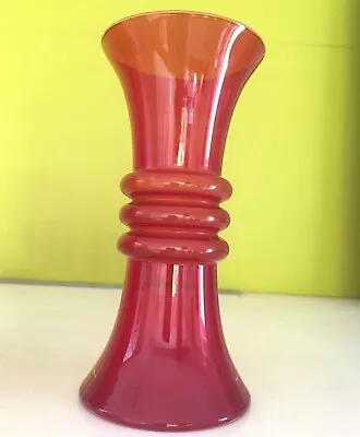 Buy Riihimaki  Scandinavian Red Glass Vase  Tamara Aladin   Finland 1970s  • 59.99£