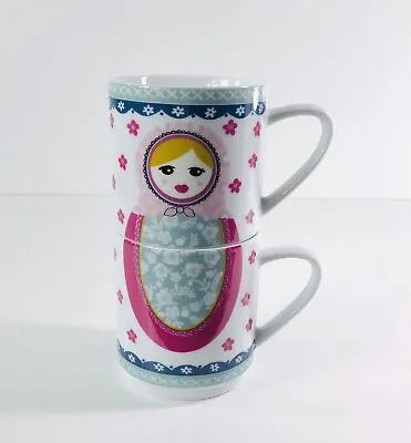 Buy At Home With Ashley Thomas, Russian Doll Design Stacking Mugs X 2 • 7£