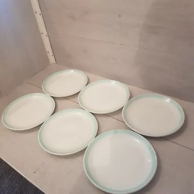 Buy Retro China Grindley Staffordshire Plates X6 Green On White • 13£