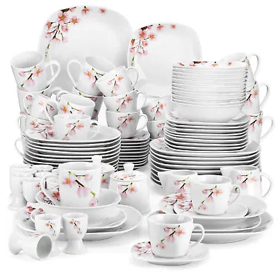 Buy VEWEET ANNIE Dinner Set  Porcelain White Tableware Plate Bowl Mug Service For 6 • 108.99£