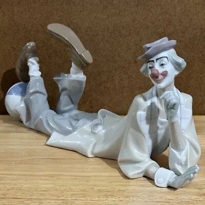 Buy Vintage Large Lladro Clown Lying Down With Foot Beach Ball 04618 Boxed Retired • 120£