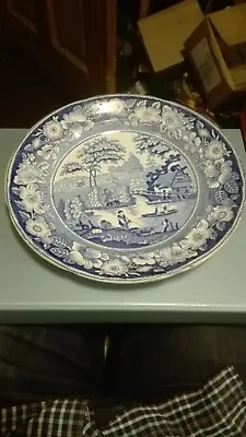 Buy RARE ANTIQUE PLATE -  BLUE AND WHITE - Wild Rose PODMORE WALKER & CO • 125£