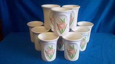 Buy Job Lot Of 15 Kernewek Pottery Iris Blossom Toothbrush Holders Beaker Vase Mug • 34.99£