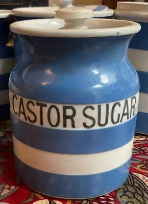 Buy TG Green Cornishware Castor Sugar Storage Jar Black Shield • 35£