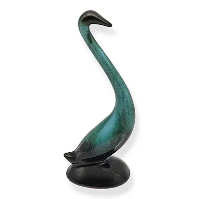 Buy Vtg Blue Mountain Pottery Crane Egret Swan Bird 6  Figurine Blue Green Drip BMP • 14.21£