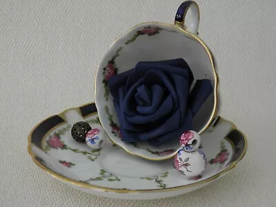 Buy George Jones Teacup Saucer White & Cobalt Blue Ornament Jewellery Tray • 7£