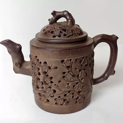 Buy Chinese Late 19c RETICULATED YIXING POTTERY TEAPOT 5.5'' • 11£