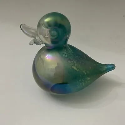 Buy Vintage Collectable Heron Glass Iridescent Duck • 15£