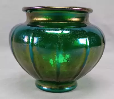 Buy 19th Century British / Bohemian Iridescent Bronze Ware Neoclassical Glass Vase • 232.86£