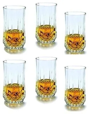 Buy Set Of 6 Diamond Glasses Drinking Water Juice Tableware Tumblers 290-330ml • 13.99£