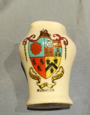 Buy Small Rushden Northamptonshire Crested Ware Vase Arcadian China Pre Owned • 6.95£