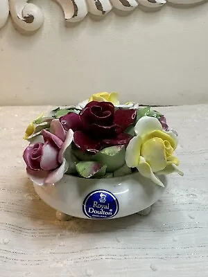 Buy Vintage Royal Doulton Bone China Porcelain Flower Bouquet Basket Made In England • 14.25£