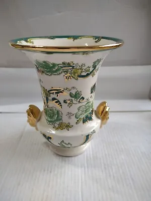Buy Masons Ironstone Green Chartreuse Pattern Urn Vase 4.75  High Hand Painted • 25£