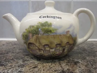 Buy Brixham Pottery Devon Small Teapot Cockington Thatch Cottage Garden Shabby Chic • 4.99£