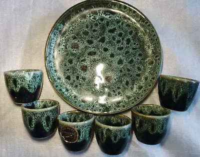 Buy Foster's Studio Pottery, West Country, England. Egg Cup Set (6) On Plate VGC. • 15£