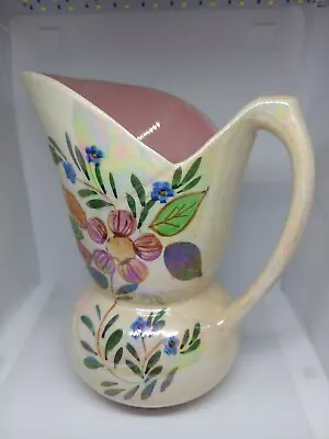 Buy Vintage Lovatts Stoneware Pottery Jug Vase Ribbed 20cm Art Deco 1930s • 6£