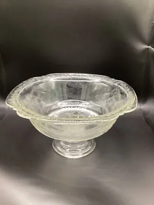 Buy EB82 Federal Madrid Footed Serving Bowl Compote Clear Depression Glass Square • 9.60£