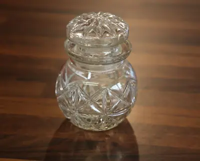 Buy Vintage Glass Jar Candy Container Small Chip 15cm Tall • 4.20£