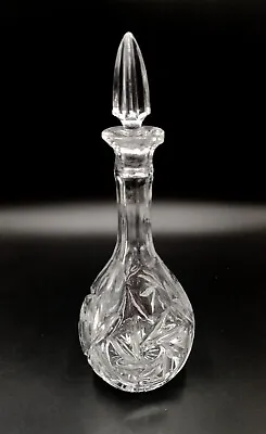 Buy Vintage Pressed Glass Decanter Lead Crystal Decanter Pinwheel Pattern • 16£