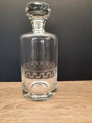 Buy  Etched  Greek Key Pattern Glass Whisky/Spirits Decanter • 10£