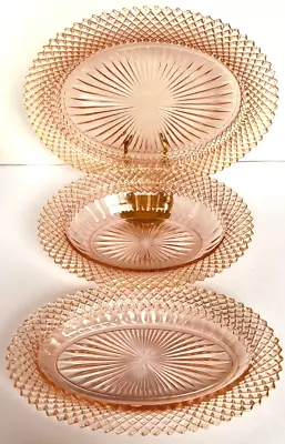 Buy Anchor Hocking MISS AMERICA Pink Depression Glass Serving Bowl, Celery, Platter • 98.98£