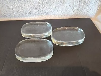 Buy 3 X Blank Oval Glass Paper Weights For Crafting Etc • 14.99£