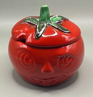 Buy VINTAGE SylvaC ANTHROPOMORPHIC TOMATO FACE POT WITH LID  NUMBER 4751 VGC • 20£