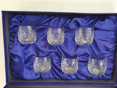 Buy Set Of Royal Doulton Finest Crystal Glasses Whisky Brandy Tumbler X 6 Boxed • 75£