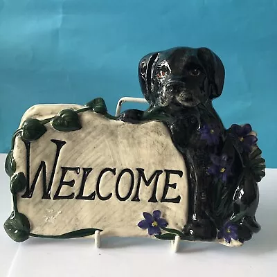 Buy Welcome “Labrador Pup” Wall Plaque Babbacombe Pottery • 18£