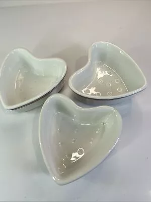 Buy French Porcelaine  White Coeur A La Crème Heart Shaped Cheese Mold  Set Of 3 • 30.74£