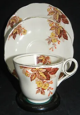Buy Grindley Cream Petal Trio - Cup Saucer & Plate. C.1936 - 54  Autumnal Colours  • 21.19£